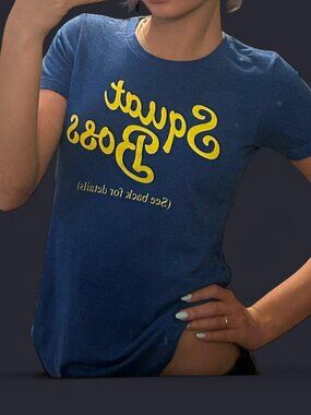 Squat boss fitted women’s blue shirt #gymwearSize...